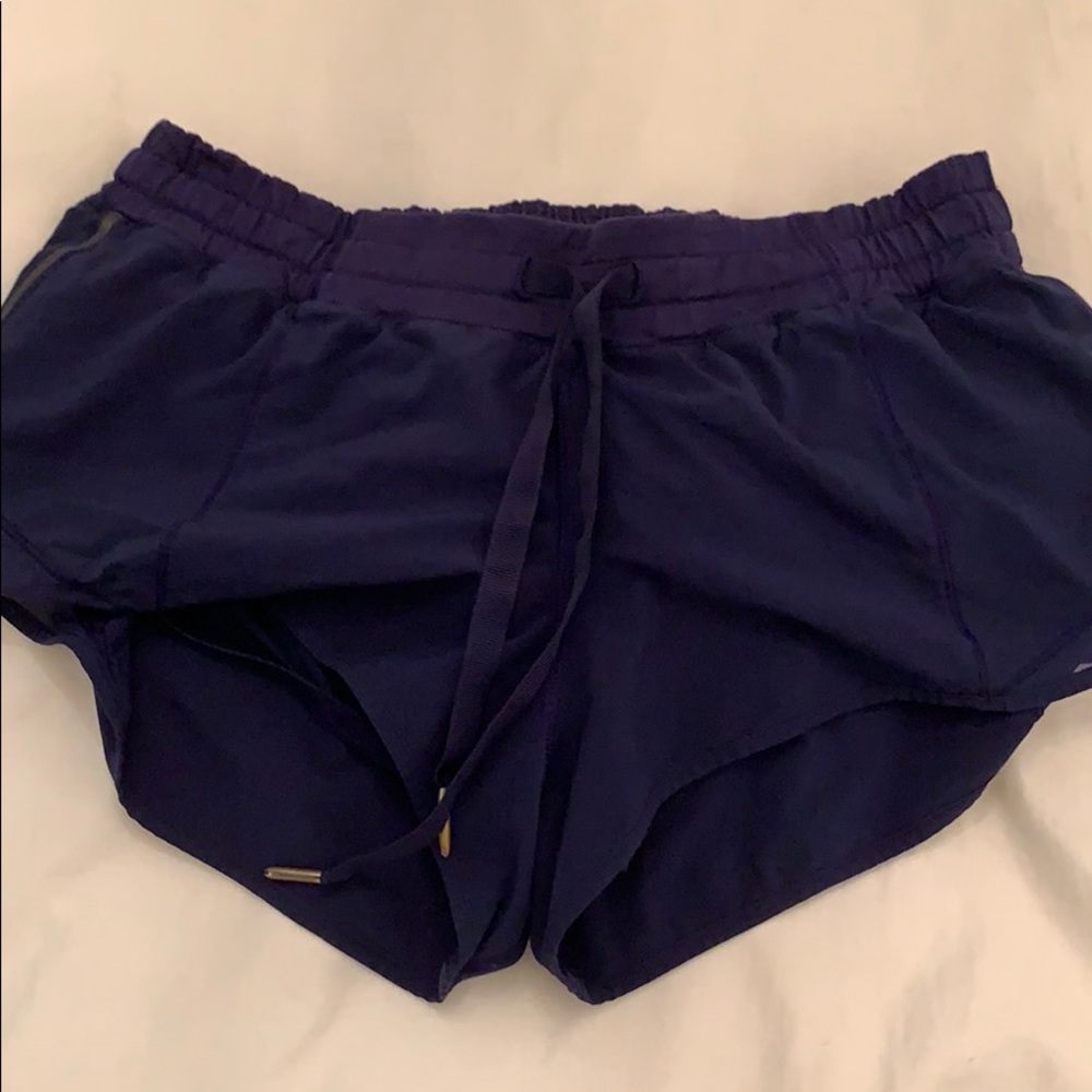 Navy lululemon shorts.